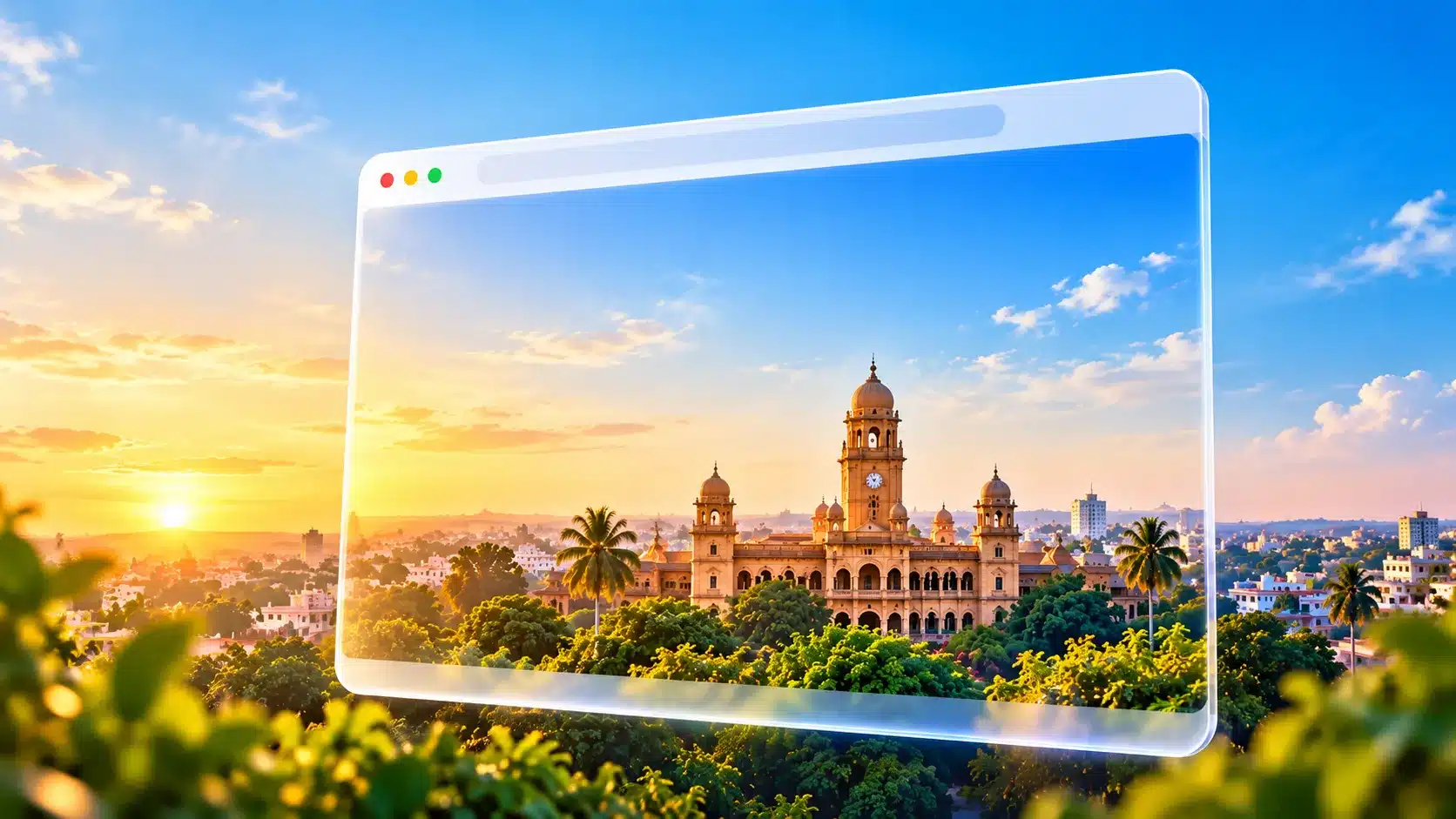 Browser window representing website design for businesses in Hubli