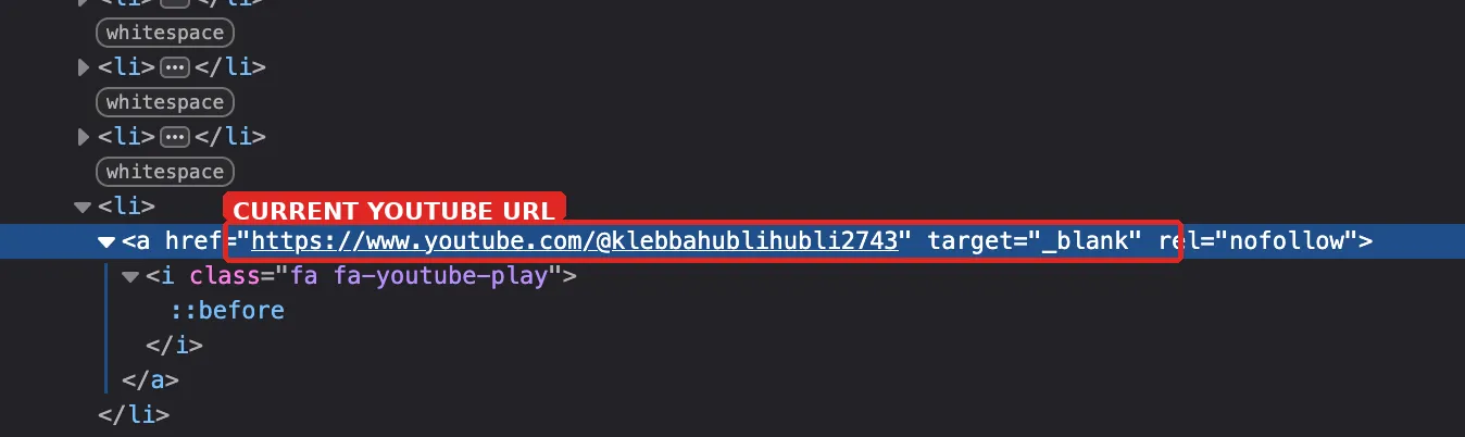 Website links to outdated YouTube URL