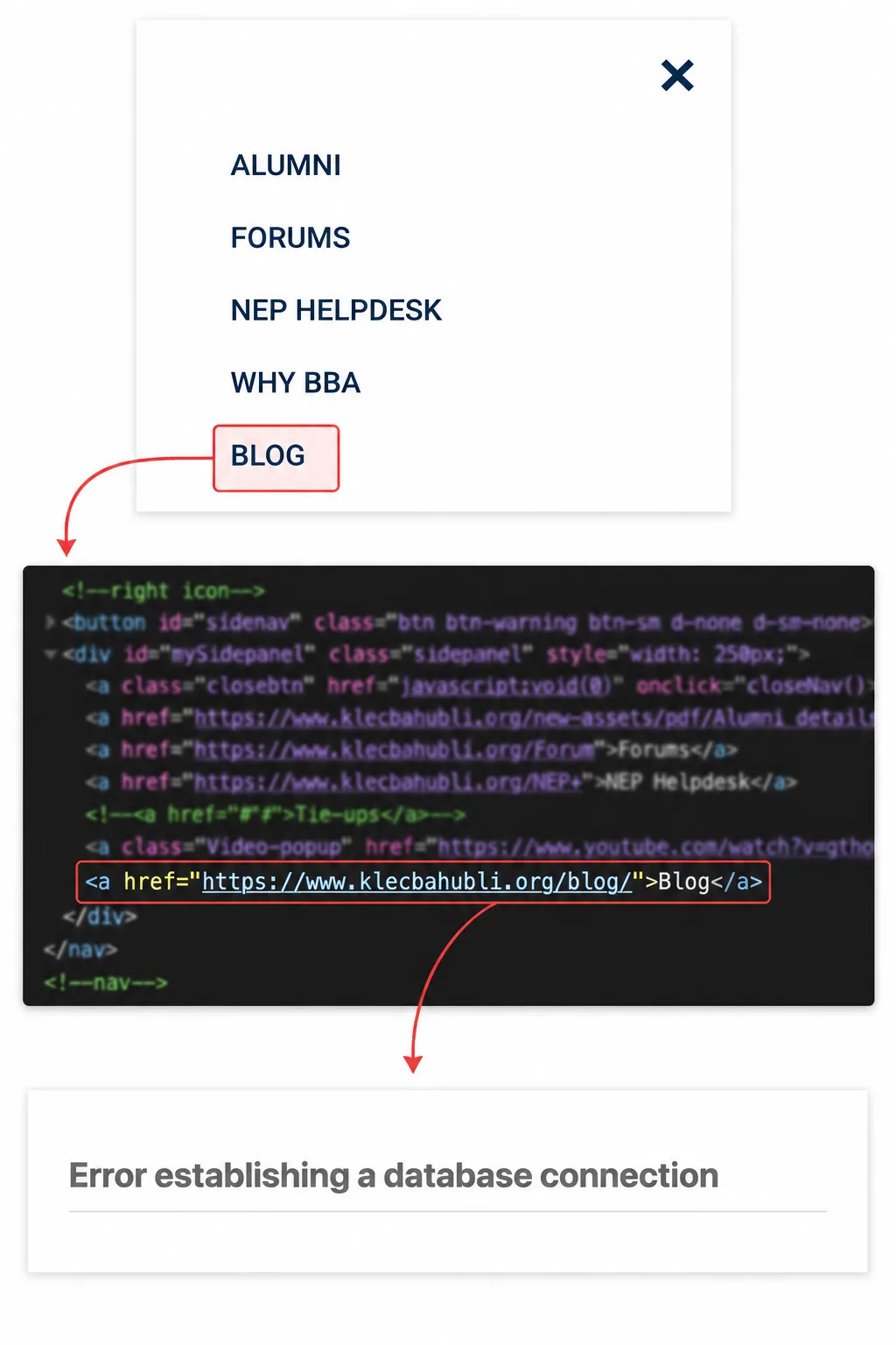 Broken blog on Klecba website